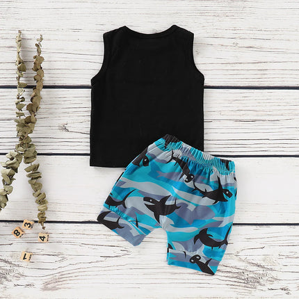 Baby Boy Shark Vest+ Shorts Clothing Set