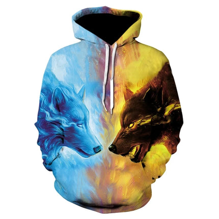 3D Hoodies Men Animal Wolf Blue Sweatshirt Hoodies - 3D Hoodies - TrendSetter - Mad Fly Essentials
