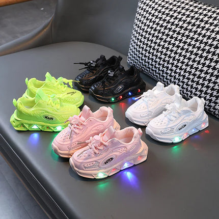 Kids LED Shoes Baby Boy Luminous Black Sneakers - Kids LED Shoes - Ealsqn - Mad Fly Essentials