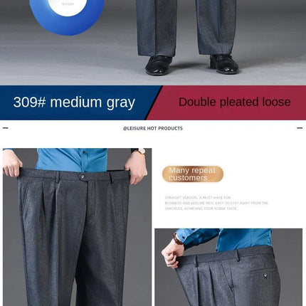 Pants Men Double Pleated High-Waist Formal Pants - Pants - ICPANS - Mad Fly Essentials