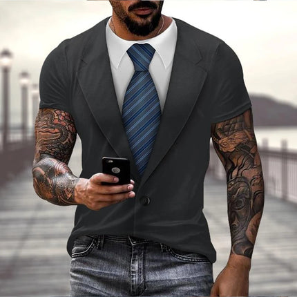 Shirt Men Fashion 3D Short Suit Graphic Tee - Shirt - Gothica - Mad Fly Essentials
