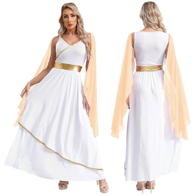 Retro Party Women Greek Toga Goddess Halloween Costume Dress - Mad Fly Essentials