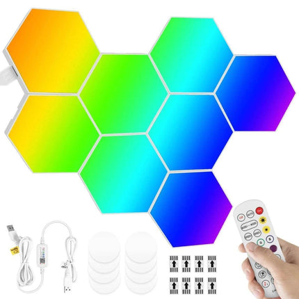 RGBIC LED Smart App Remote Hexagonal DIY Night Lights - Mad Fly Essentials