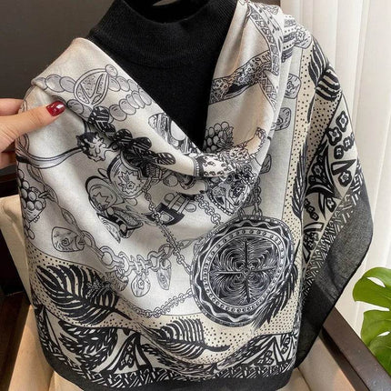 Women Spanish Silk Pashmina Floral Square Shawls - Mad Fly Essentials