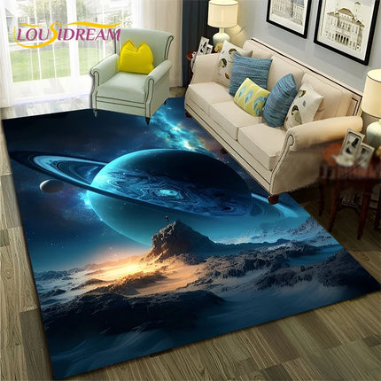 Area Rug Kids Room 3D Universe Galaxy Living Rug - Area Rug - Lousidream - Mad Fly Essentials