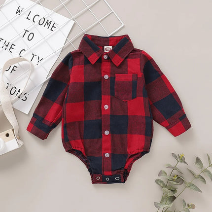 Baby Romper Boys 0-18M Plaid Infant Wear - Baby Romper - Prowow - Mad Fly Essentials