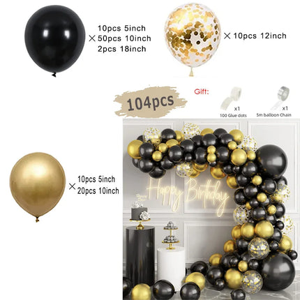 Wedding Decor Black Gold Balloon Garland Arch Kits Party Decor - Wedding Decor - Hviero - Mad Fly Essentials
