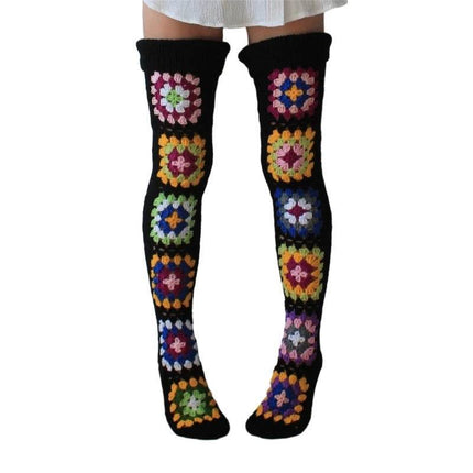 Women Vintage Crochet Thigh High Knee Socks - Mad Fly Essentials