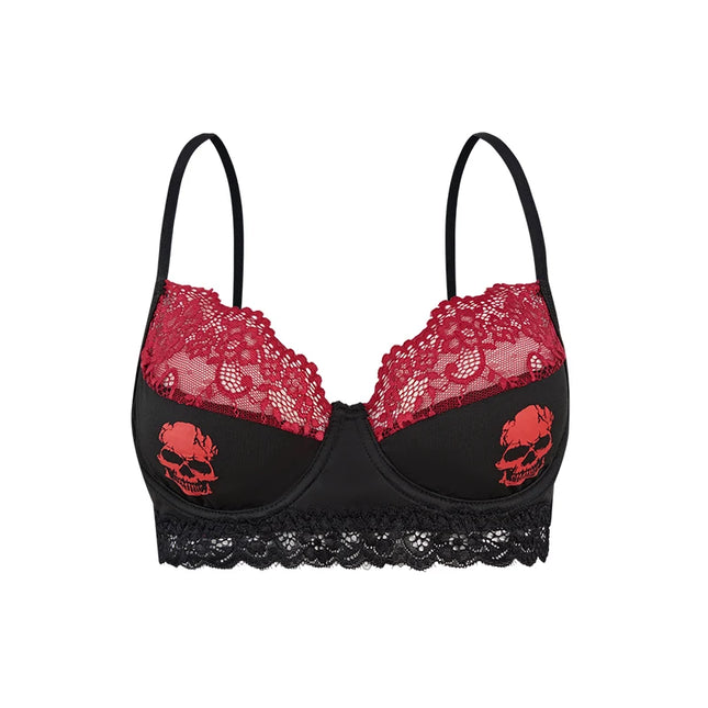 Bra Women Ultra Thin Lace Skull Underwear Bralette - Bra - Wensilian - Mad Fly Essentials