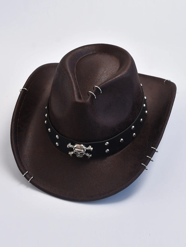 Hat Men Vintage Leather Cowboy Hat - Hat - LDSLYJR - Mad Fly Essentials