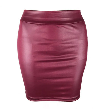 Women Solid-Color High-Waist Bodycon Mini Skirt