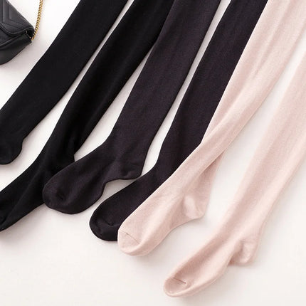 Women Black Skin Mulberry Silk Blend Tights Leggings