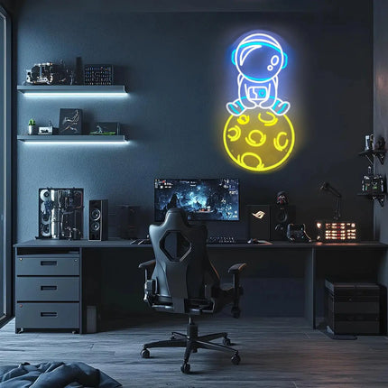 LED Party Light Neon Moon Astronaut Wall Light - LED Party Light - Zyzao - Mad Fly Essentials