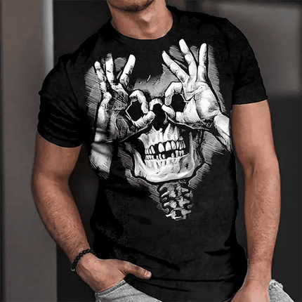 Men 3D Skull Summer Graphic Shirt - Mad Fly Essentials