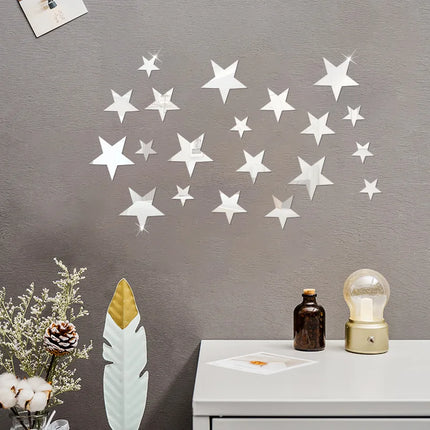 Home Decor 82PCS Star Mosaic Mirror Sticker Wall Decals - Home Decor - Zooyoo - Mad Fly Essentials