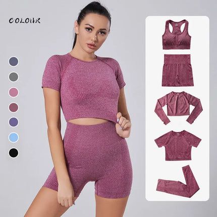 Outfit Set Women 2pc Solid Seamless Top Leggings Set - Outfit Set - Ensemble - Mad Fly Essentials