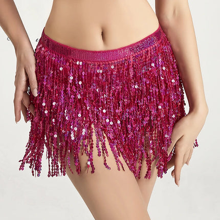 Mini Skirt Women Sequin Tassel Belly Dancing Skirt - Mini Skirt - Ailinge - Mad Fly Essentials