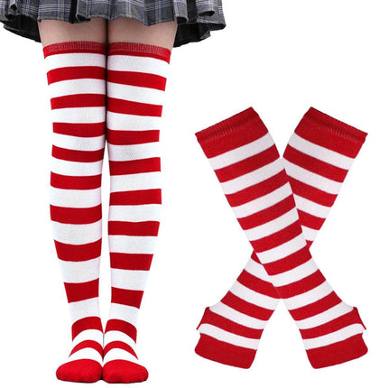 Women Striped Green Knee High Socks - Mad Fly Essentials