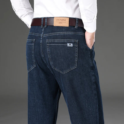Jeans Men Blue-Grey Classic Denim Pants - Jeans - Brother Wang - Mad Fly Essentials