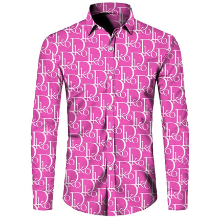 Men's Fashion Lapel Button Long Party Shirts