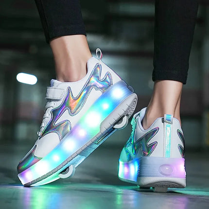Kids LED Shoes Incline Roller Skate Sneakers - Kids LED Shoes - Capsella Kids - Mad Fly Essentials