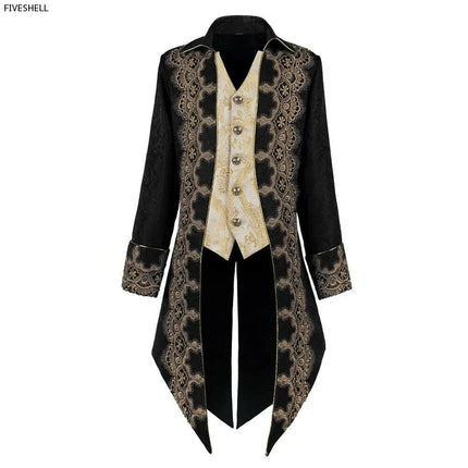 Men Steampunk-Gothic Medieval Tailcoat Frock Jacket