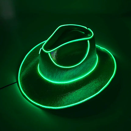 Funny LED Pearlescent Cowboy Costume Hat