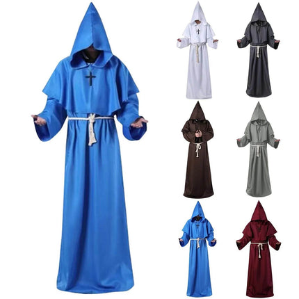Medieval Monk Hooded Cape Men Costume Wear - Mad Fly Essentials