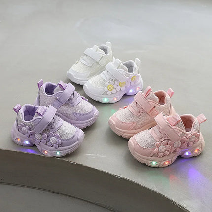 Kids LED Shoes Flower Decor Light Sneakers - Kids LED Shoes - Bidijones - Mad Fly Essentials