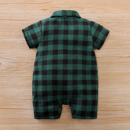 Baby Romper Boy Short Plaid Toddler Jumpsuit - Baby Romper - Prowow - Mad Fly Essentials