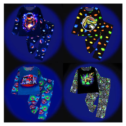 Pajama Set Baby Boy Dinosaur Cartoon Long Glow Pajamas - Pajama Set - AJ Design - Mad Fly Essentials