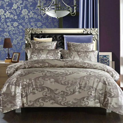 Duvet Set European Jacquard Satin Bedding Set - duvet set - home deluxe - Mad Fly Essentials