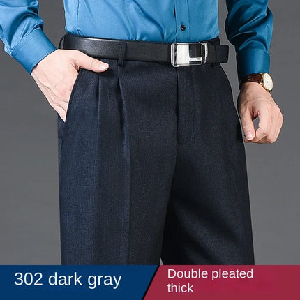 Pants Men Double Pleated High-Waist Formal Pants - Pants - ICPANS - Mad Fly Essentials
