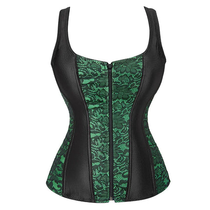 Corset Women Strap Polka Jacquard Gothic Bustier - Corset - Elsvios - Mad Fly Essentials