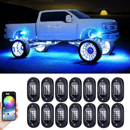 Auto LED Light RGB 14pod App Underglow Chasis Lighting - Auto LED Light - Dselchun - Mad Fly Essentials