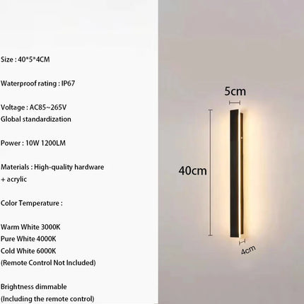 LED Wall Sconce IP67 Waterproof Outdoor Linear Luminaire - LED Wall Sconce - Khelse - Mad Fly Essentials