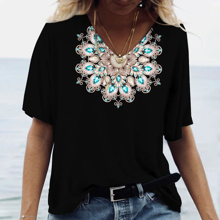 Shirt Women Vintage Sun-Moon Plus Short Tee - Shirt - Dream Girl - Mad Fly Essentials