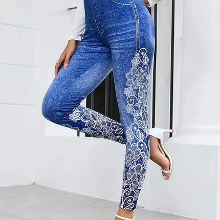 Leggings Women Denim Pocket Slim Fit Pants - Leggings - Miss Molly - Mad Fly Essentials