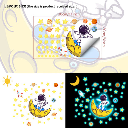 Kids Room Decor Luminous Space Theme Wall Stickers - Kids Room Decor - Three Ratels - Mad Fly Essentials