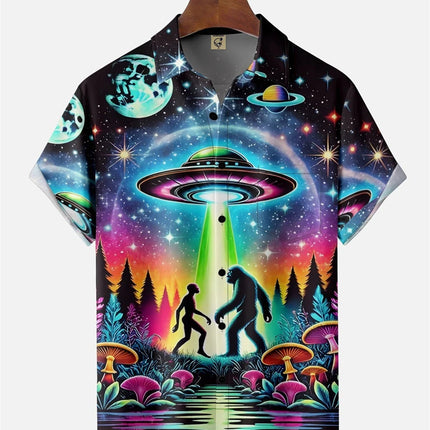 Hawaiian Shirt Men UFO Alien Summer Beach Tee - Hawaiian Shirt - Owlstream - Mad Fly Essentials