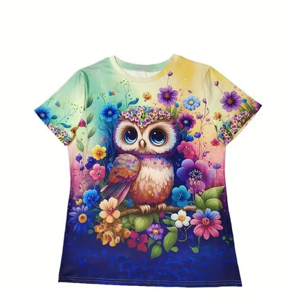 Women Fashion Trendy Owl Graphic Shirts