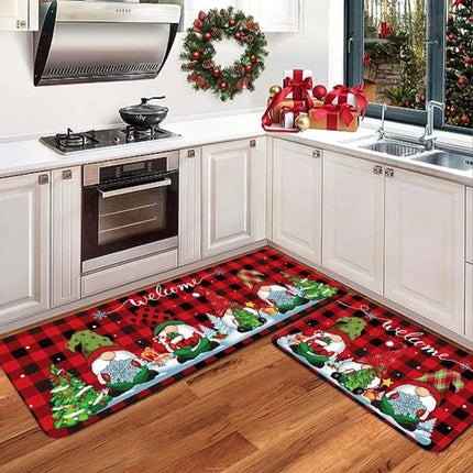 Home Christmas Season Gnome Kitchen Mat