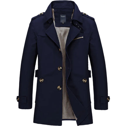 Outerwear Men British Fashion Khaki Trench Jackets - Outerwear - Zogaa - Mad Fly Essentials