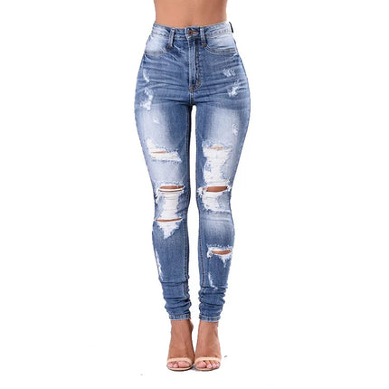 Jeans Women Summer Low Waist Patchwork Pants - Jeans - Honeygaga - Mad Fly Essentials