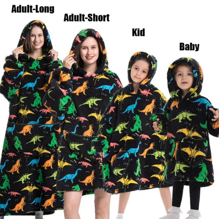 Hoodies Women Family Matching XL Lion Plush Blanket Hoodies - Animal Game - Mad Fly Essentials