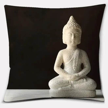 Zen Stone Buddhist Floral Case Throw Pillow - Mad Fly Essentials