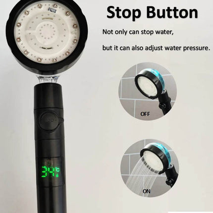 360 Rotation Led Digital Temperature Shower Head - Mad Fly Essentials