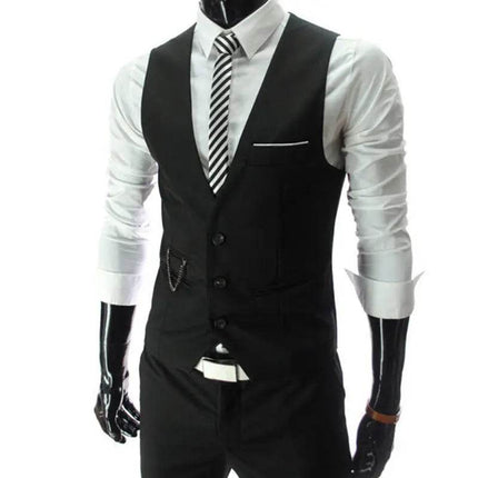 Men Slim Fit Business Casual Suit Vest - Mad Fly Essentials