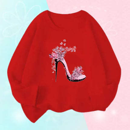 Hoodies Girls Long Heart Kids Graphic Tee Tops - Hoodies - Lolocee - Mad Fly Essentials
