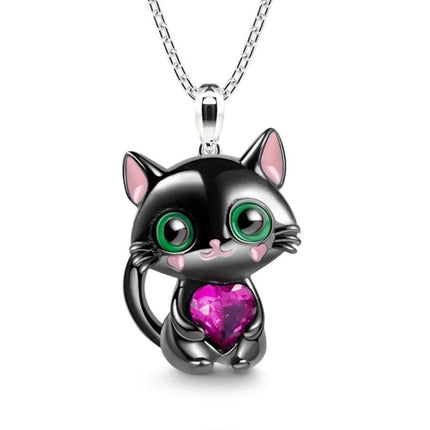 Women Love Crystal Cat Pendant Girl Gift Necklace - Mad Fly Essentials